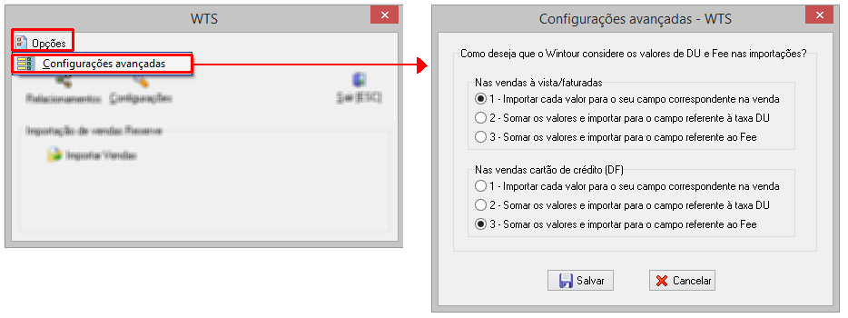 Configuração avançada do WTS