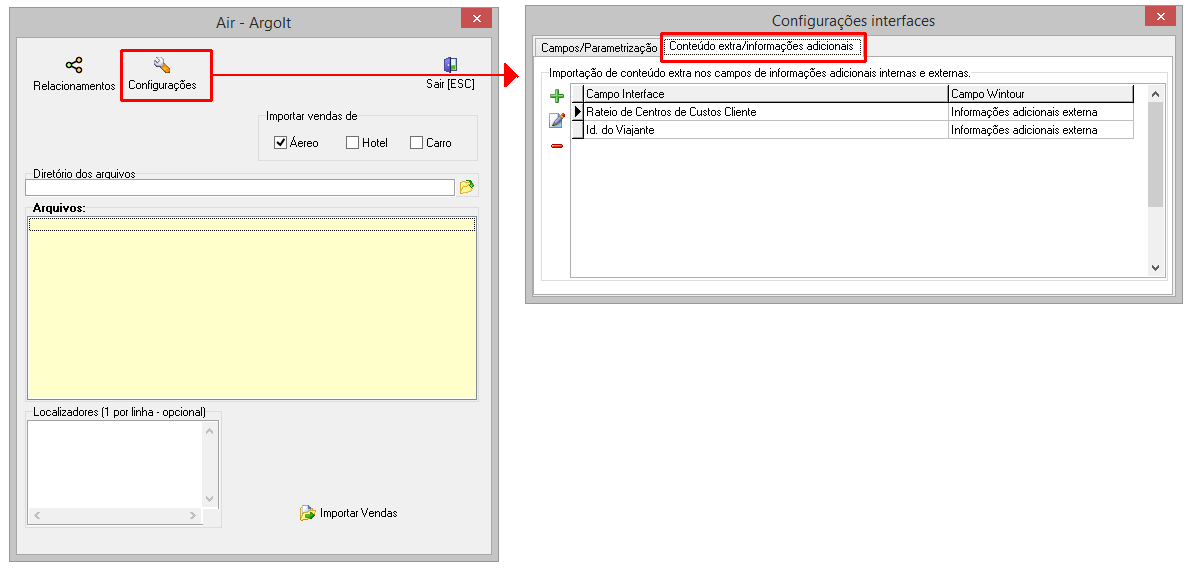 Acesso às Configurações da interface ArgoIT