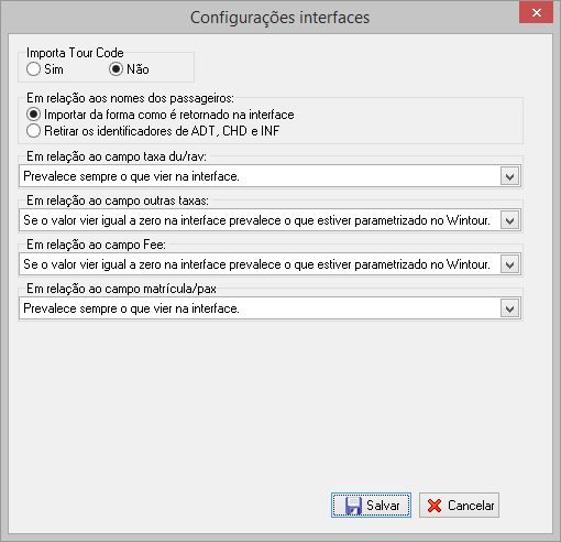 Configurações de Interfaces