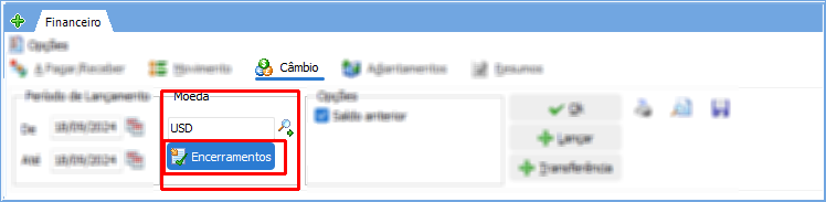 Encerramento da movimentação de contas de compra e venda de moeda estrangeira
