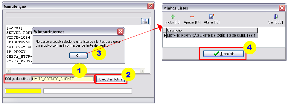 Exportação do arquivo xml de limite de crédito de clientes