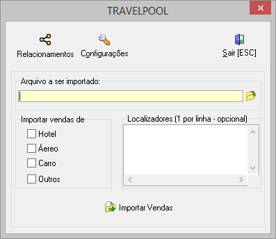 Módulo de importação de vendas da Travel Pool