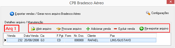 Manutenção de arquivos CPB